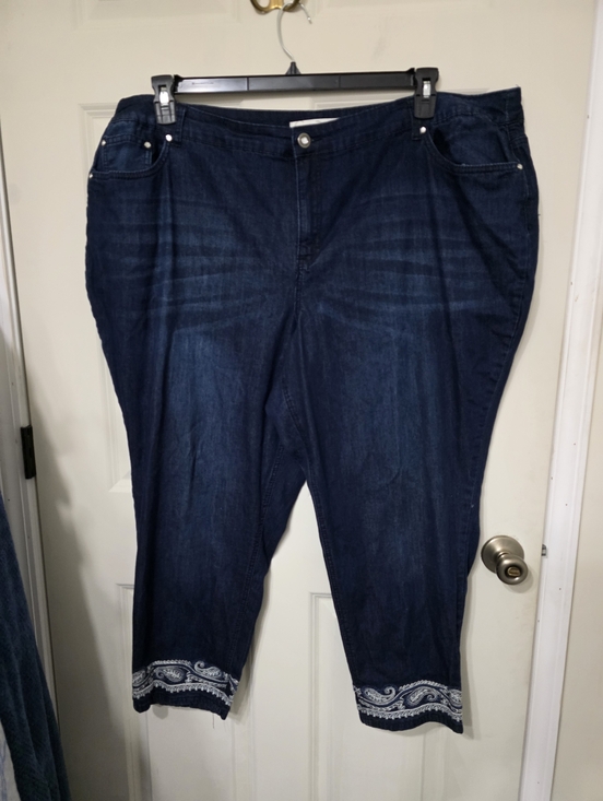 est 1848 Denim Denim - Relaxed Fit Dark Blue Men’s Jeans with Embroidered Hem